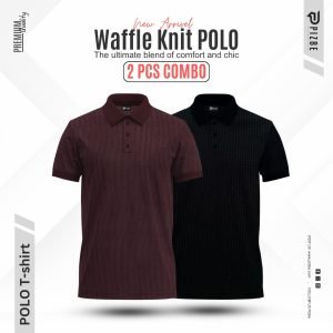 Men’s Waffle Pattern Knit Polo Combo 02