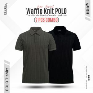 Men’s Waffle Pattern Knit Polo Combo 03