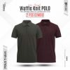 Men’s Waffle Pattern Knit Polo Combo 01