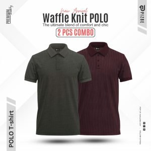 Men’s Waffle Pattern Knit Polo Combo 01