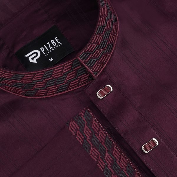 Superior Maroon Classic Panjabi - Image 2