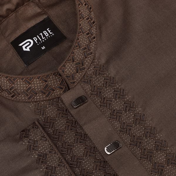 Coffee Brown Luxe Panjabi - Image 2