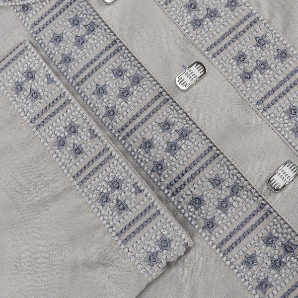 Premium Ash Grey Sophistication Panjabi - Image 5