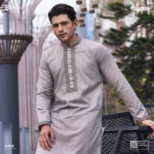 Luxury Light Brown Textured Panjabi